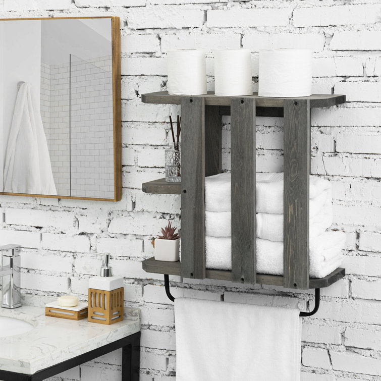 Bathroom wood towel online rack